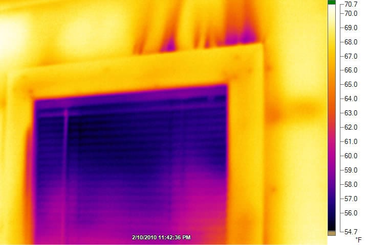 Heat loss above window trim